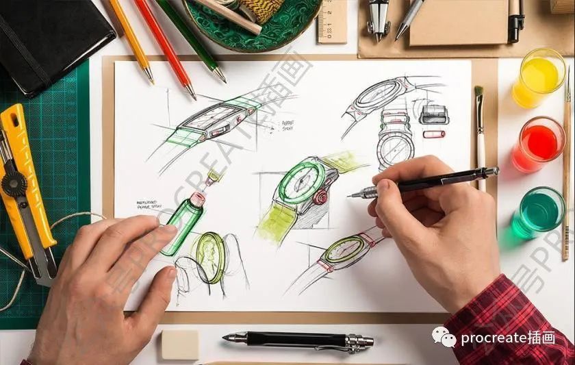 图片[1]-手绘设计草图的笔记本展示psd样机素材【0455】-procreatechahua