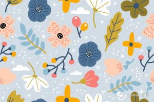 可爱的手绘小花植物无缝拼接矢量插画素材【0462】-procreatechahua