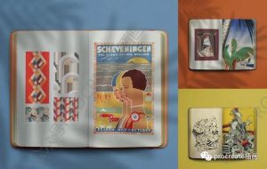 翻开的手帐本笔记本设计展示psd样机素材【0463】-procreatechahua