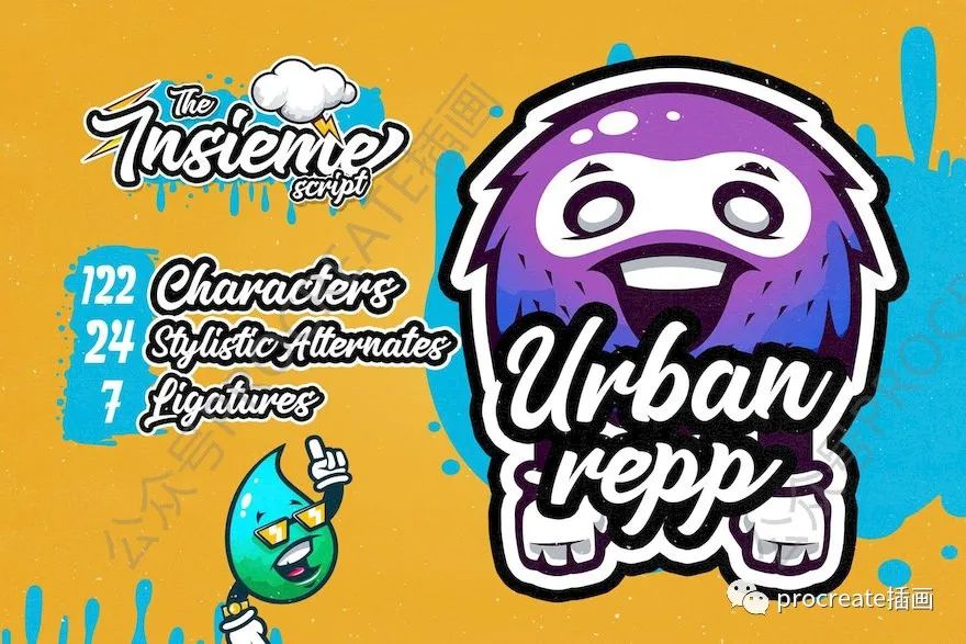 图片[1]-精美的英文涂鸦卡通字体【0464】-procreatechahua