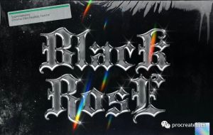 将文字处理成哥特风格镀铬金属反光效果的PS图层样式【0472】-procreatechahua