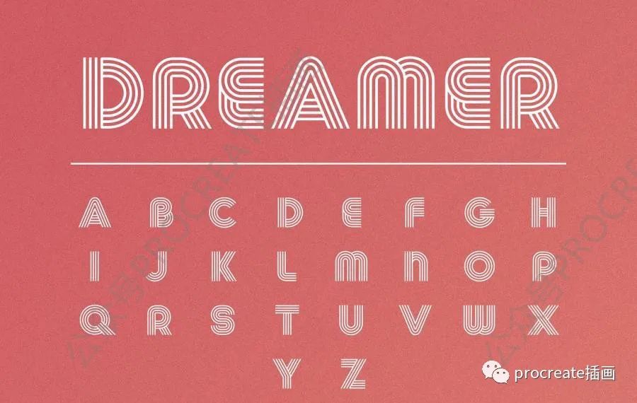 图片[1]-复古怀旧的多线性无衬线大写英文字体【0478】-procreatechahua