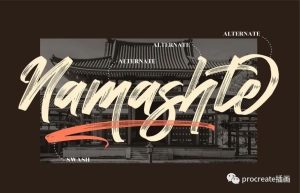 画笔笔刷效果的英文手写字体【0497】-procreatechahua