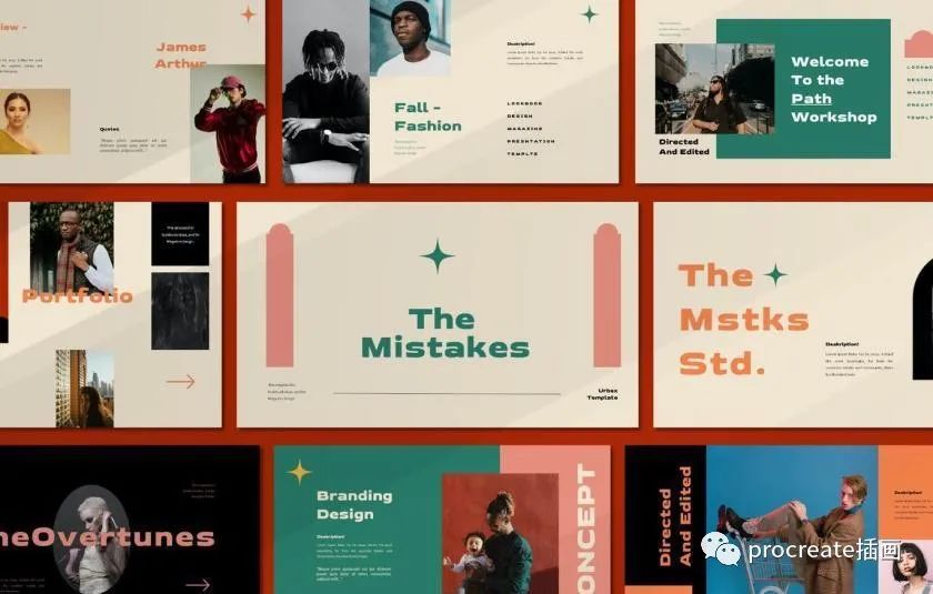 图片[1]-时尚复古风格的多用途PowerPoint模板【0498】-procreatechahua