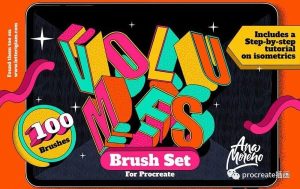 100个等距立体几何图形Procreate笔刷【0511】-procreatechahua