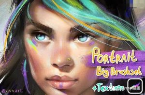 一套avvart大神出品的人像插画procreate厚涂笔刷套装【0515】-procreatechahua