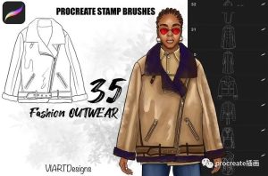服装设计必备的时尚外套线框图Procreate笔刷【0524】-procreatechahua