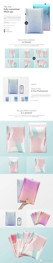 图片[1]-气泡袋快递包装袋设计展示psd样机素材【0527】-procreatechahua