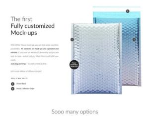 气泡袋快递包装袋设计展示psd样机素材【0527】-procreatechahua