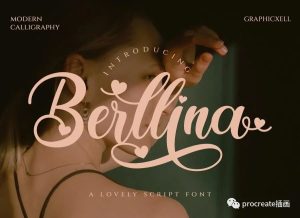 时尚现代的浪漫爱情花体英文手写字体【0530】-procreatechahua