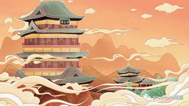 中国风场景插画ps教程【0542】-procreatechahua