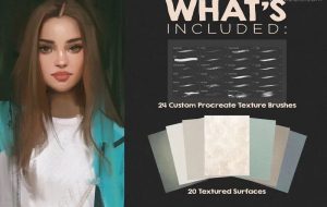 24个插画创作常用的Procreate纹理笔刷【0549】-procreatechahua