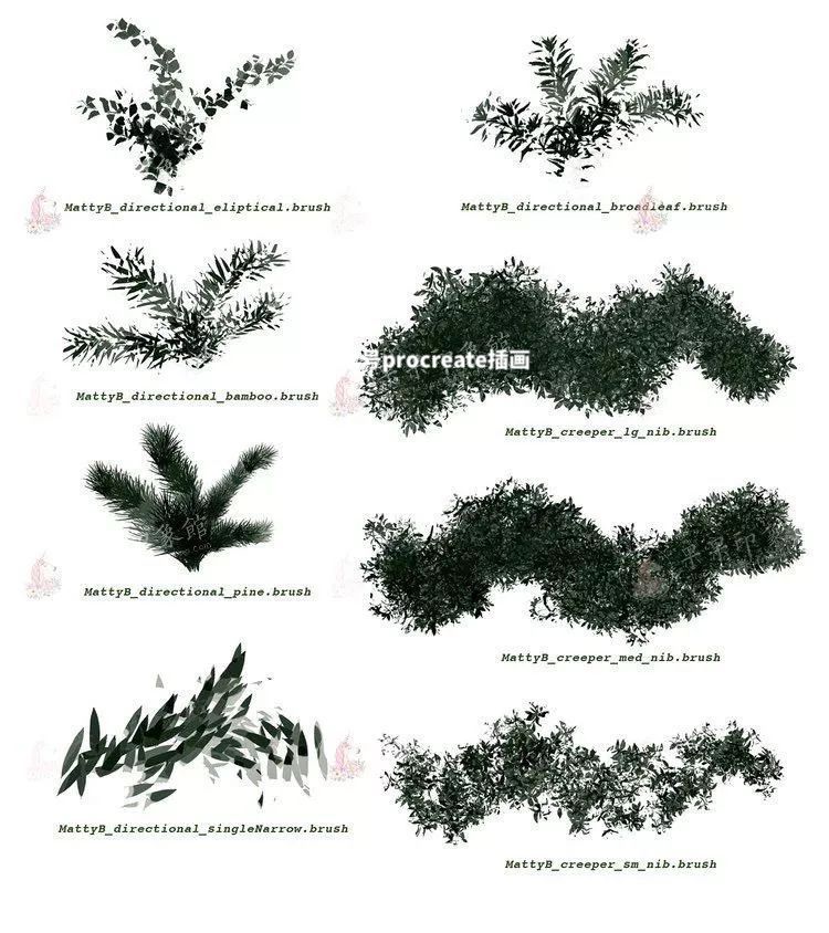图片[7]-91款自然植被植物草坪树木园林procreate笔刷【001】-procreatechahua