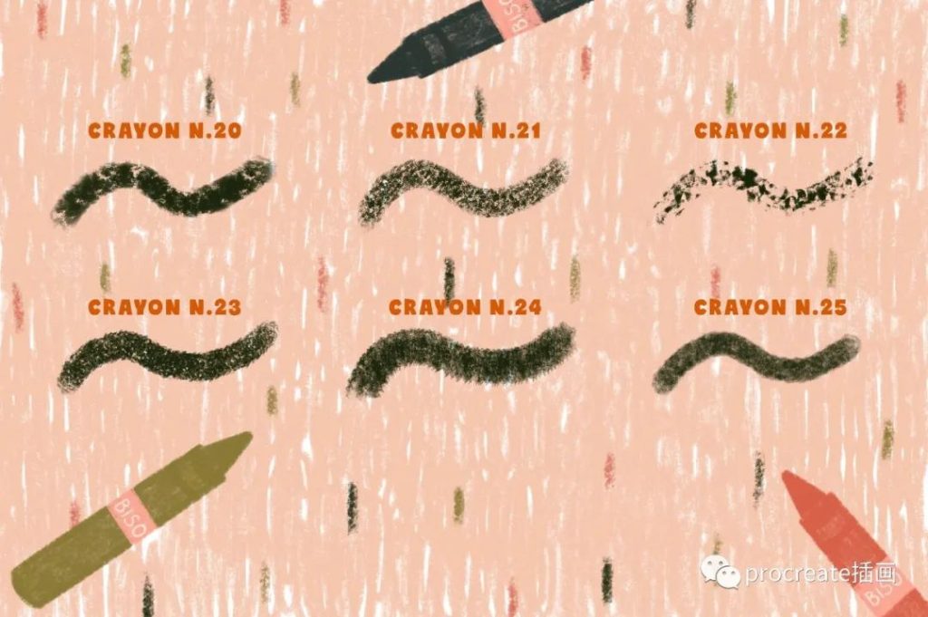 图片[6]-25款复古风蜡笔质感的procreate笔刷【0225】-procreatechahua