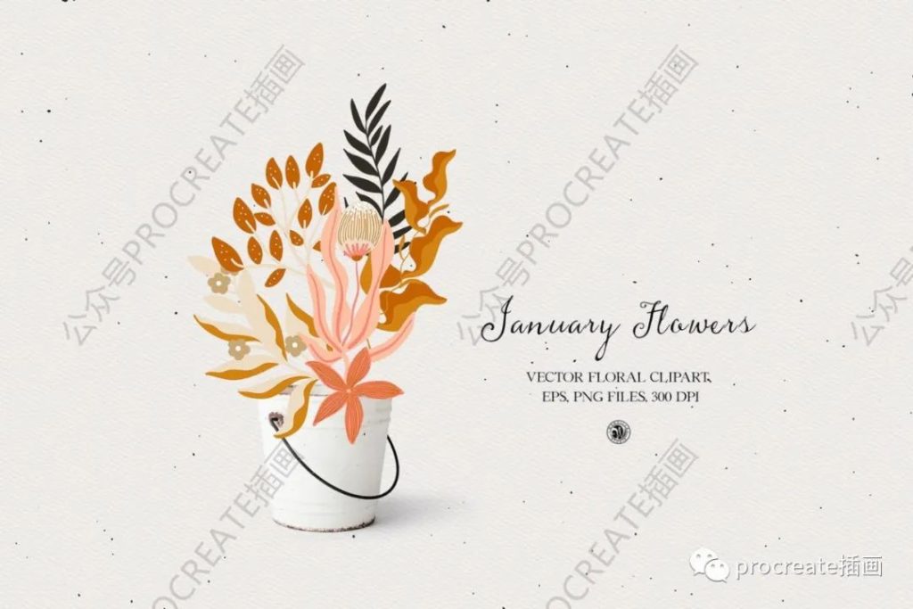 图片[6]-简约清新优雅的花朵花卉植物矢量插画集合【0401】-procreatechahua
