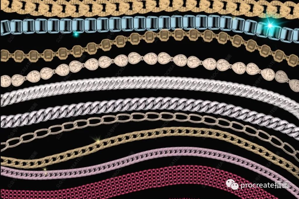 图片[6]-38个原始的珠宝项链纹理Procreate笔刷套装【0403】-procreatechahua