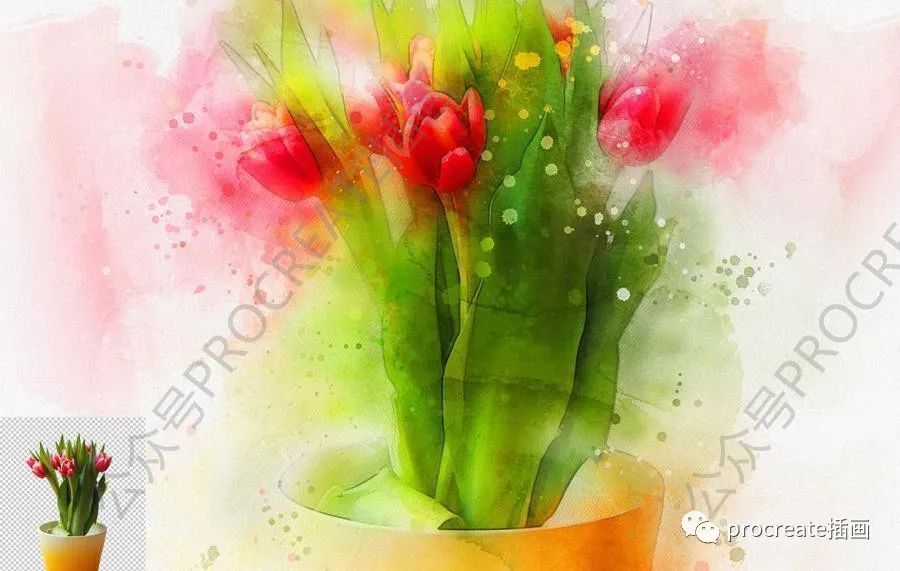 图片[6]-将照片处理成奇幻朦胧水彩晕染效果的PS动作插件【0416】-procreatechahua