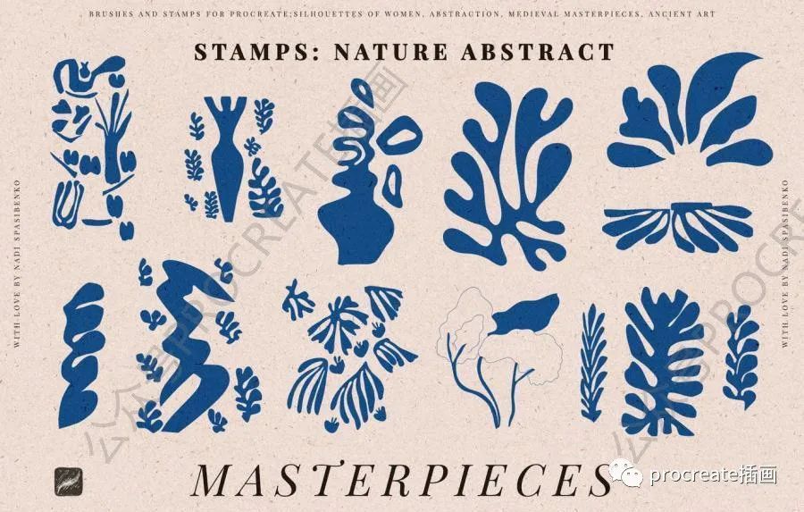 图片[6]-抽象手绘艺术风格的中世纪古埃及罗马主题图案ps笔刷（支持procreate）【0436】-procreatechahua