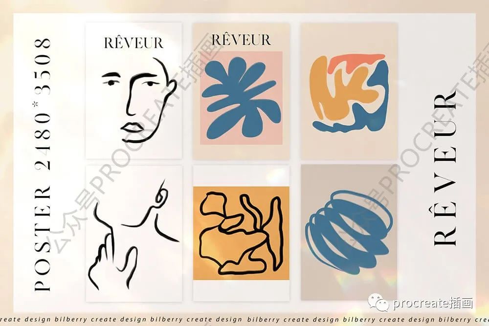 图片[6]-灵感大师抽象形状艺术线条插画套装【0448】-procreatechahua
