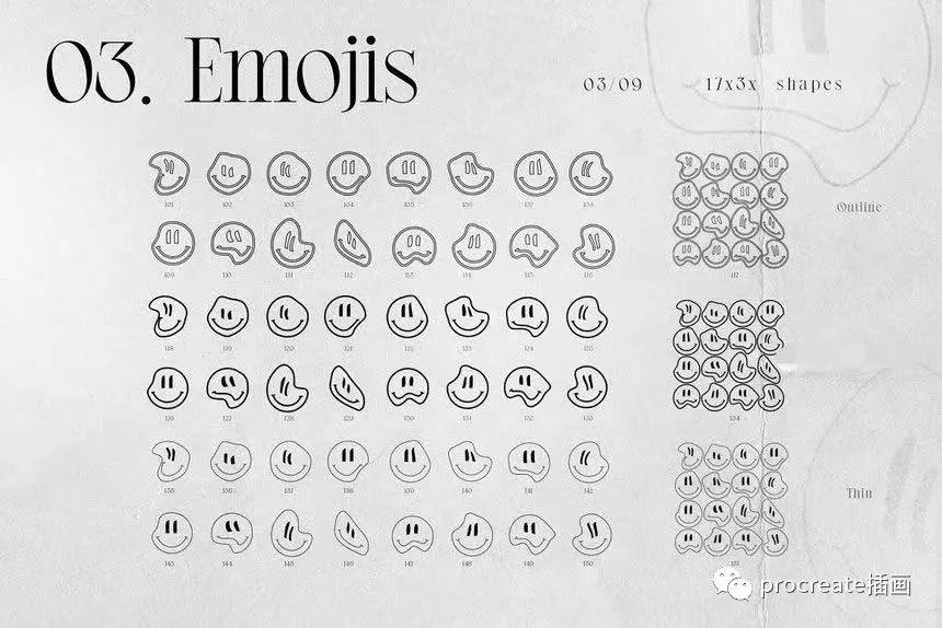 图片[6]-欧普艺术风格的抽象几何形状和渐变色颗粒纹理图片素材包【0545】-procreatechahua
