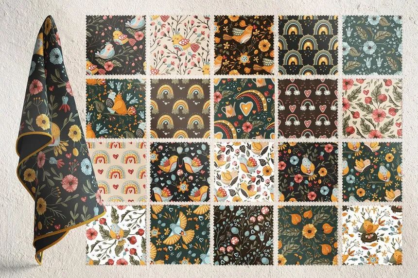 图片[6]-卡通手绘可爱的春天花鸟主题矢量插画素材【0561】-procreatechahua