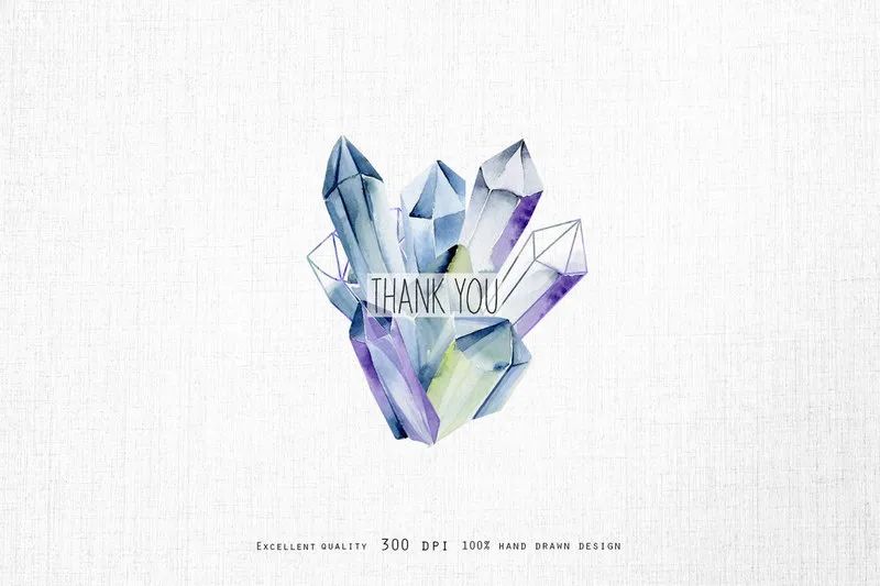 图片[6]-漂亮的水晶钻石手绘水彩png插画元素素材【0563】-procreatechahua