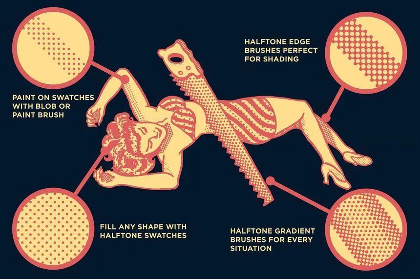 图片[3]-复古风格的Ai矢量笔刷素材集合包【0585】-procreatechahua