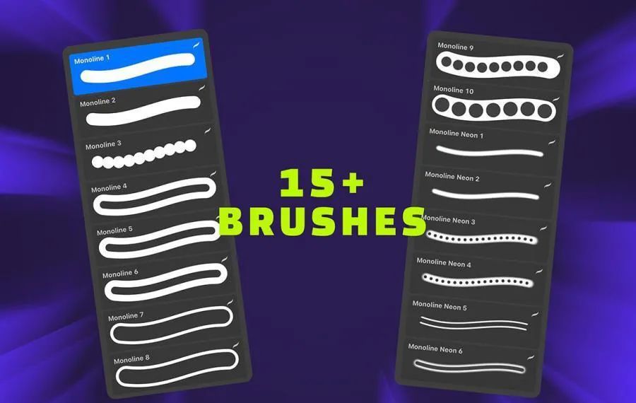 图片[6]-霓虹灯和彩虹效果的Procreate艺术文字笔刷【0608】-procreatechahua