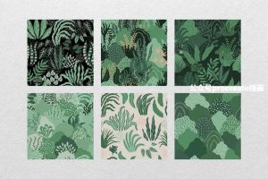 现代抽象的植物花卉元素矢量插画素材包【0680】-procreatechahua