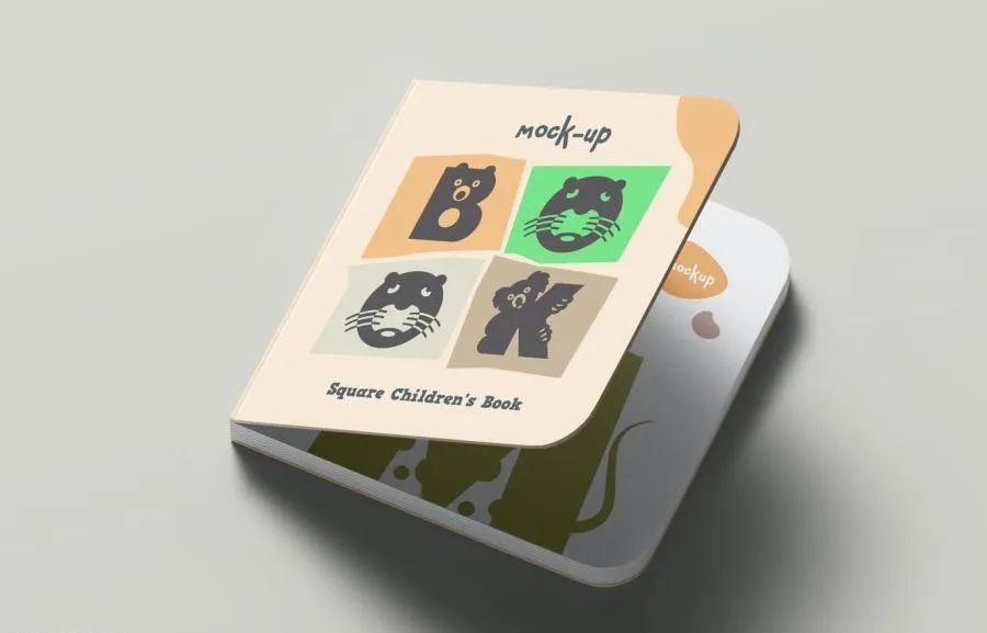 图片[6]-方形的儿童书籍绘本设计展示样机素材【0707】-procreatechahua