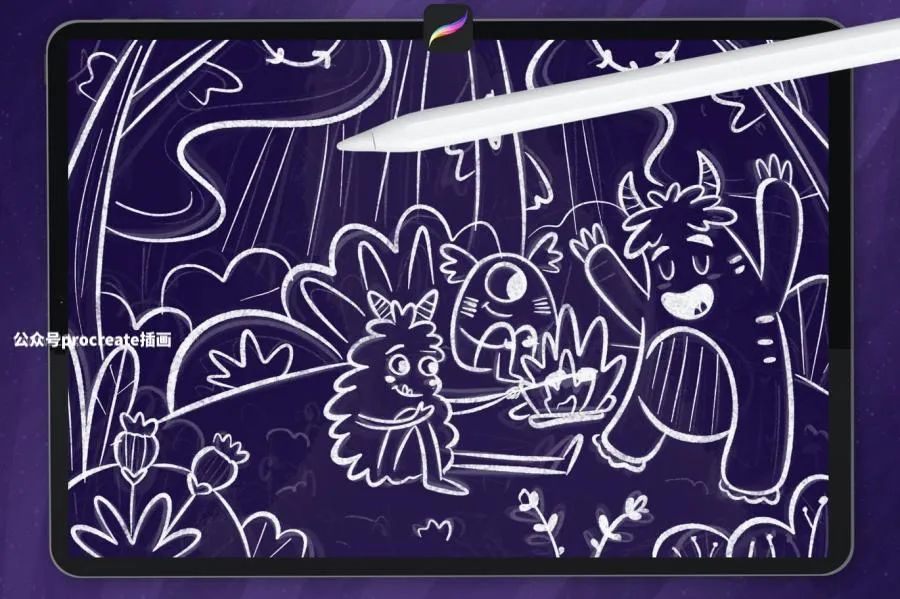 图片[6]-带色卡的儿童读物绘本插画创作Procreate毛怪笔刷套装【0736】-procreatechahua