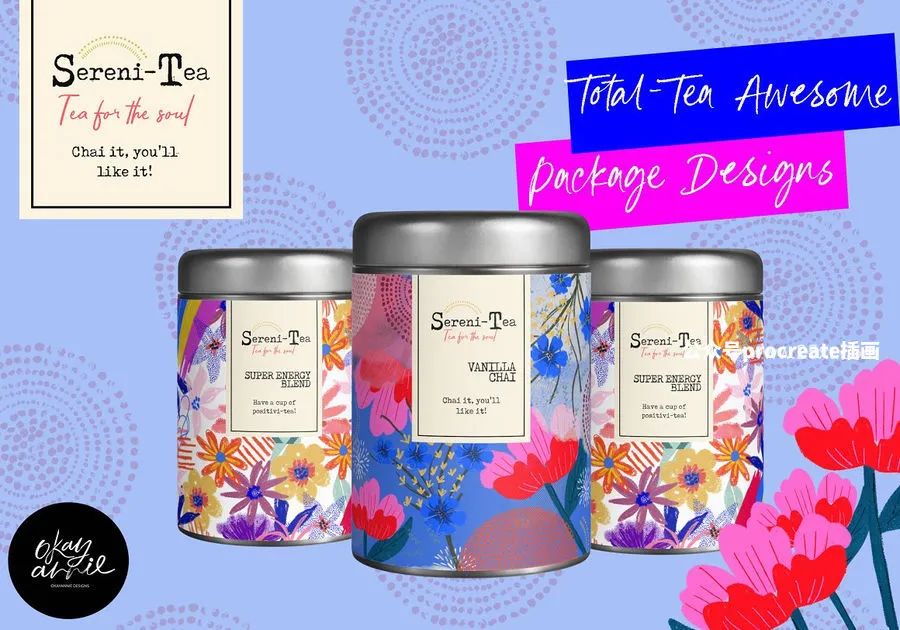 图片[6]-绚丽墙体艺术风格的花卉图案手绘质感的procreate笔刷【0759】-procreatechahua