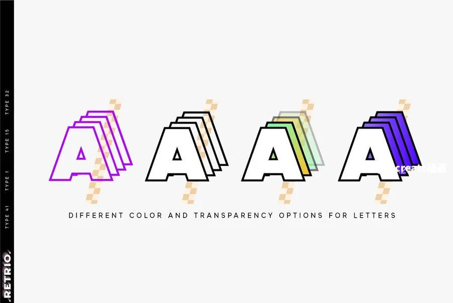 图片[6]-Y2K迷幻酸性错位感重叠设计的英文无衬线装饰svg字体【0764】-procreatechahua