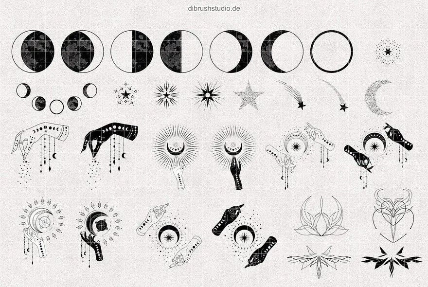 图片[6]-神秘的西方魔法占卜图腾元素Procreate绘画图案笔刷【0778】-procreatechahua