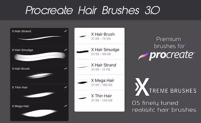 图片[6]-18款逼真的动漫人物Procreate头发笔刷【0051】-procreatechahua