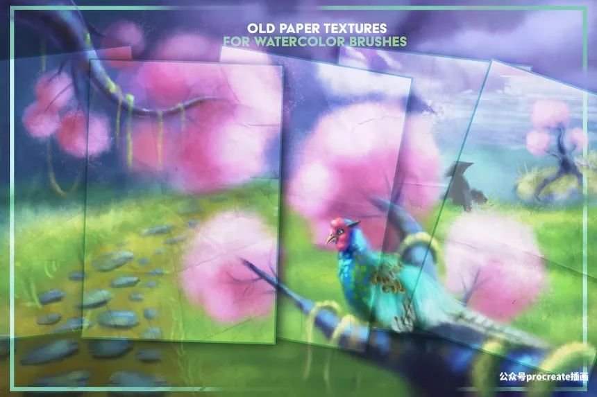 图片[6]-15款日本风格的Procreate水彩笔刷+5张旧纹理的背景纸张【0056】-procreatechahua
