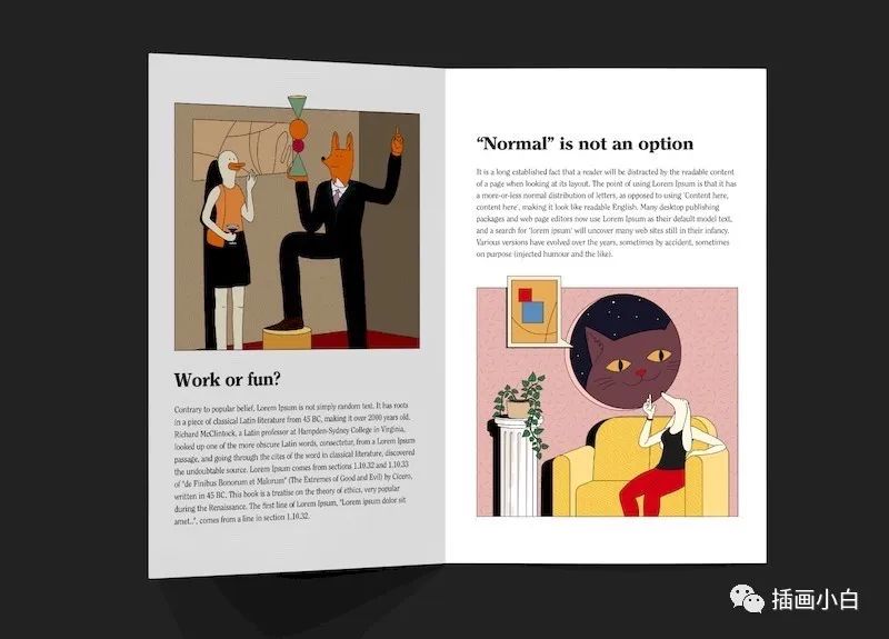 图片[5]-复古可爱有趣的拟人化动物矢量插画素材分享【0102】-procreatechahua