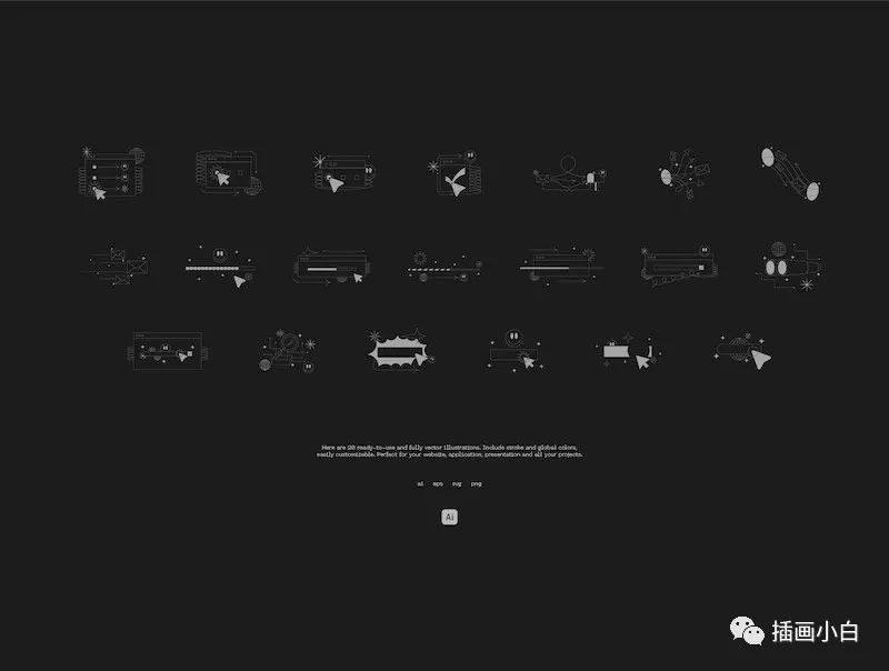 图片[6]-日本现代风格的黑白简笔手绘插画素材分享【0104】-procreatechahua