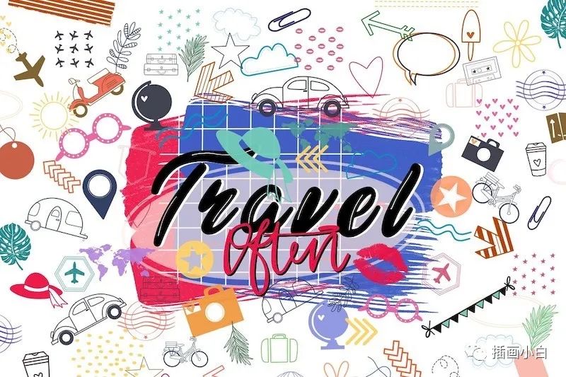图片[5]-旅行主题印章图案procreate笔刷【0105】-procreatechahua
