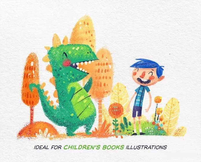 图片[4]-15款油画棒笔刷ipad绘画儿童插画风格附送29色卡+纹理纸张【0014】-procreatechahua