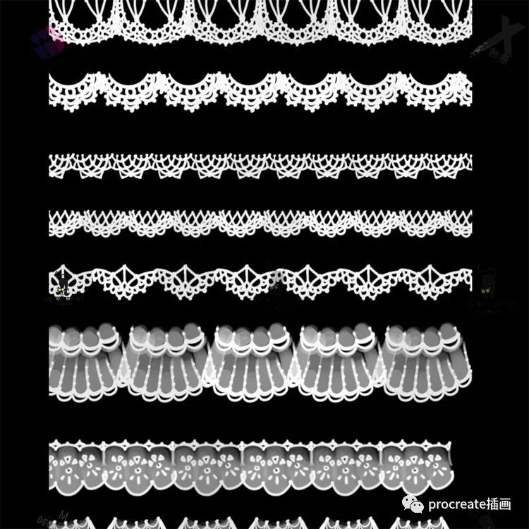 图片[5]-140款蕾丝花边图案procreate笔刷【0135】-procreatechahua