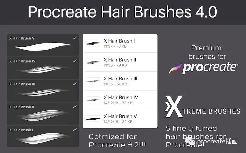 图片[6]-一套逼真的动漫人物Procreate头发笔刷【0159】-procreatechahua