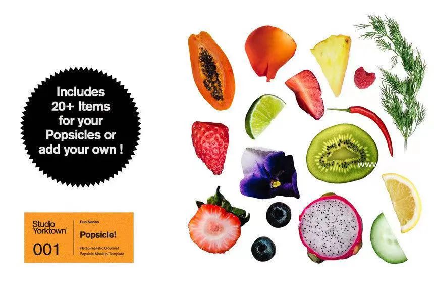 图片[1]-彩色多种口味的棒冰设计展示样机【0559】-procreatechahua