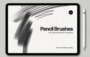 25个基础铅笔素描艺术手绘效果的procreate笔刷【0573】-procreatechahua