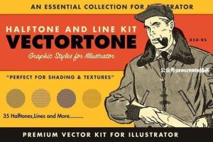 复古风格的Ai矢量笔刷素材集合包【0585】-procreatechahua