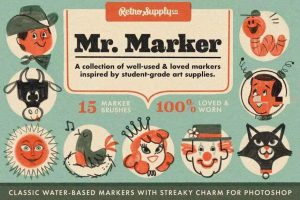 经典的水性马克笔Photoshop笔刷【0598】-procreatechahua