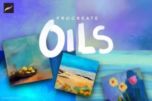 多样式的印象派逼真油画油彩绘画效果procreate笔刷【0602】-procreatechahua