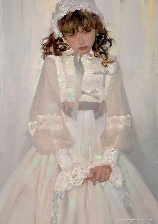 油画风唯美人像插画教程【0606】-procreatechahua