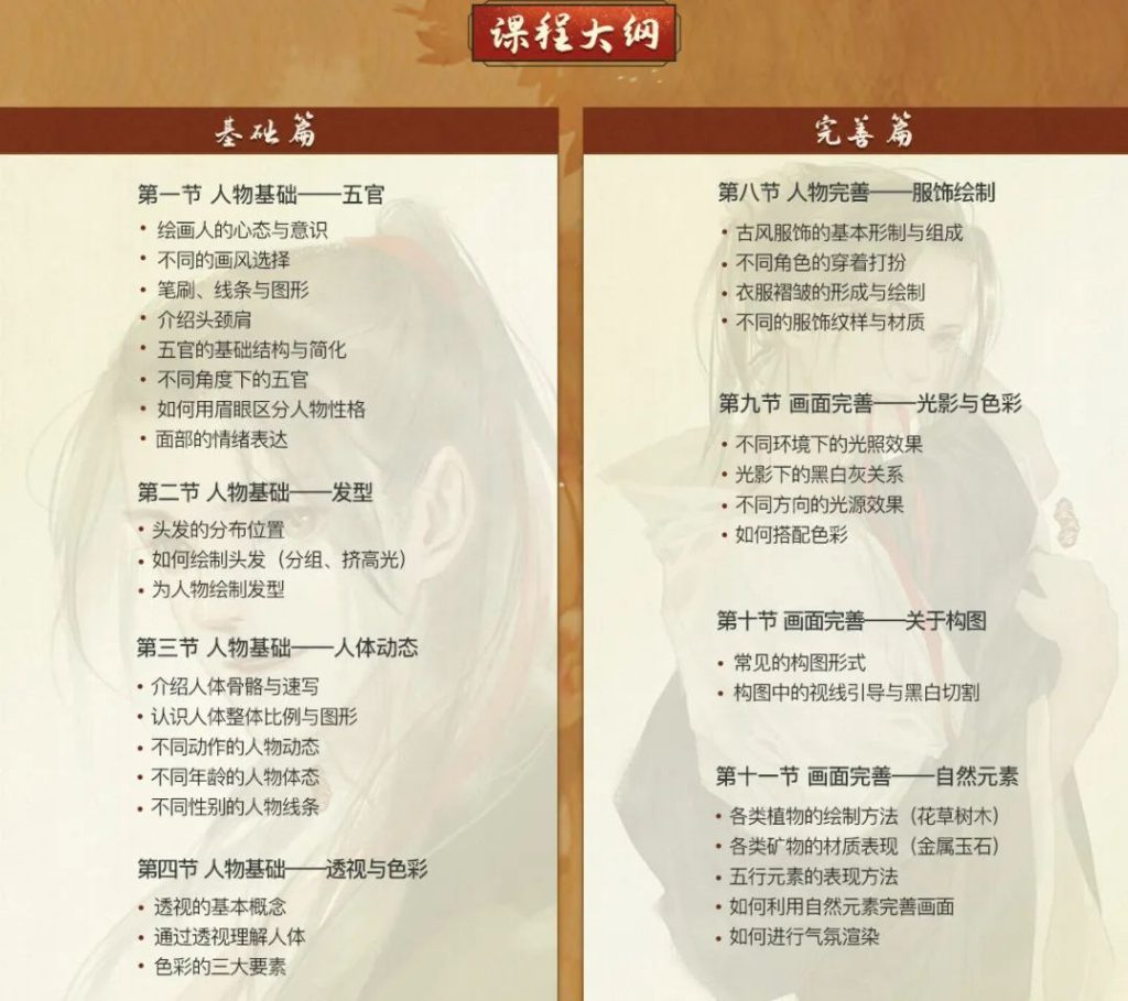 图片[2]-古风人物插画系统课程（新手可入门）【0609】-procreatechahua