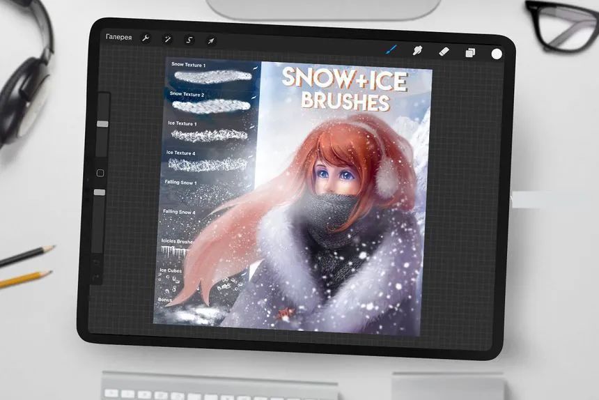 30个冬季圣诞主题的冰雪procreate笔刷【0630】-procreatechahua